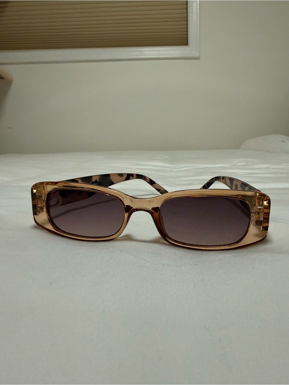 Brown Rectangular Women's Sunglasses